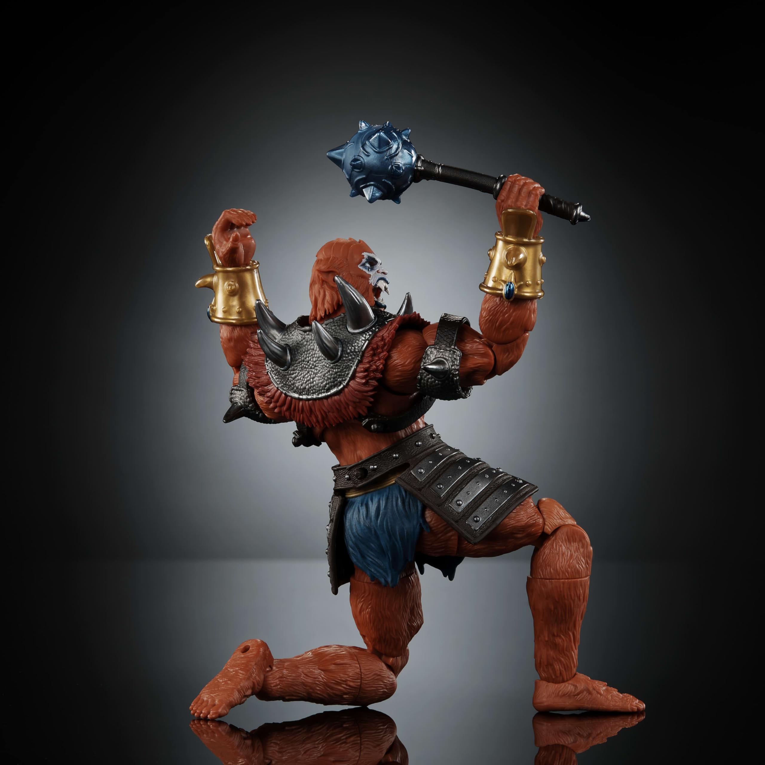 Mace and whip accessories included for dramatic display options