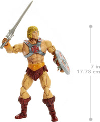 Masterverse He-Man articulation pose demonstrates 30 points for dynamic storytelling and action