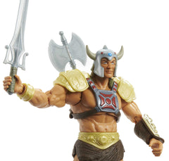 Poseable He-Man figure with 30+ articulation for dramatic action poses.