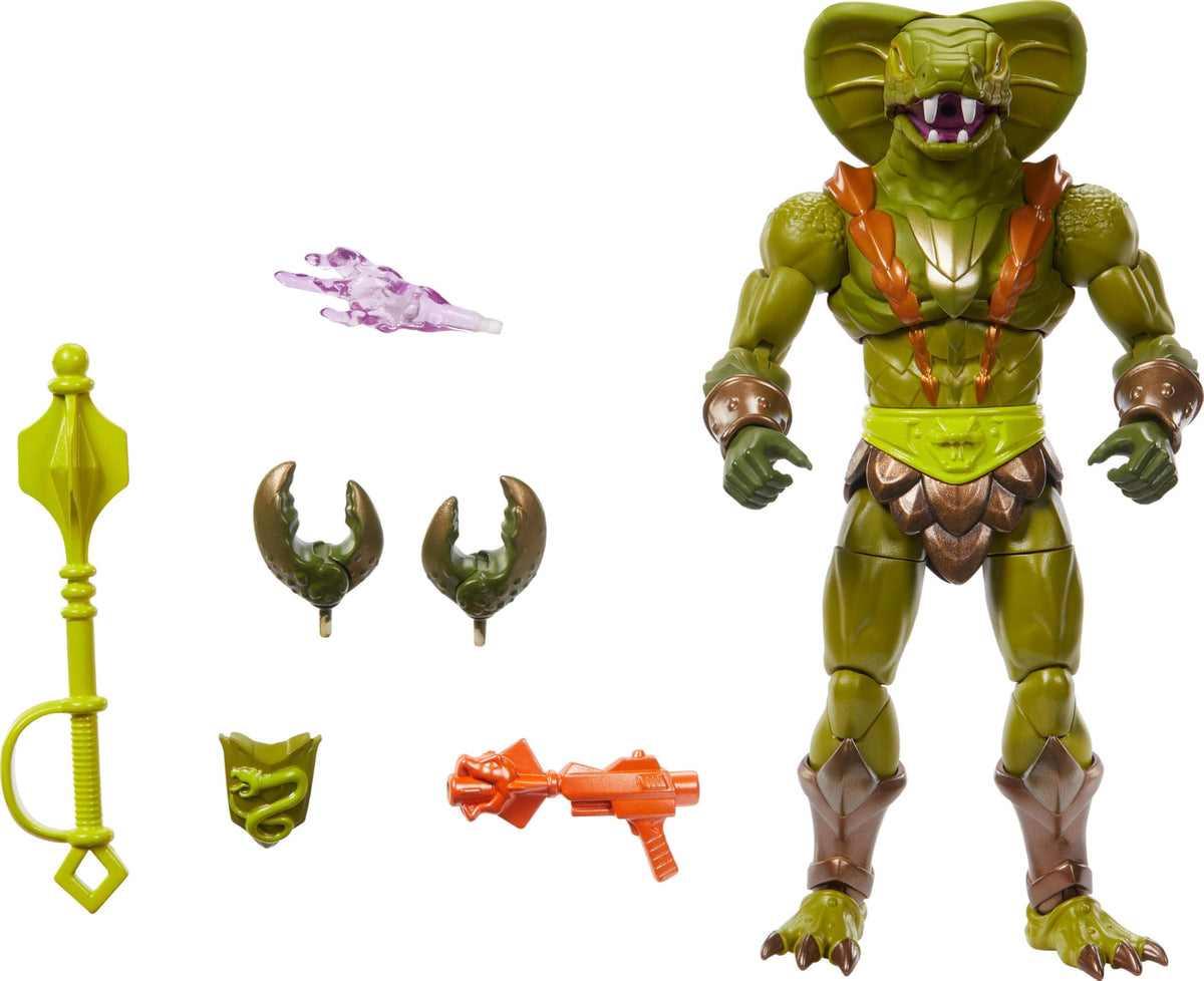 Masters of the Universe Masterverse Kobra Khan figure ready for display and collection
