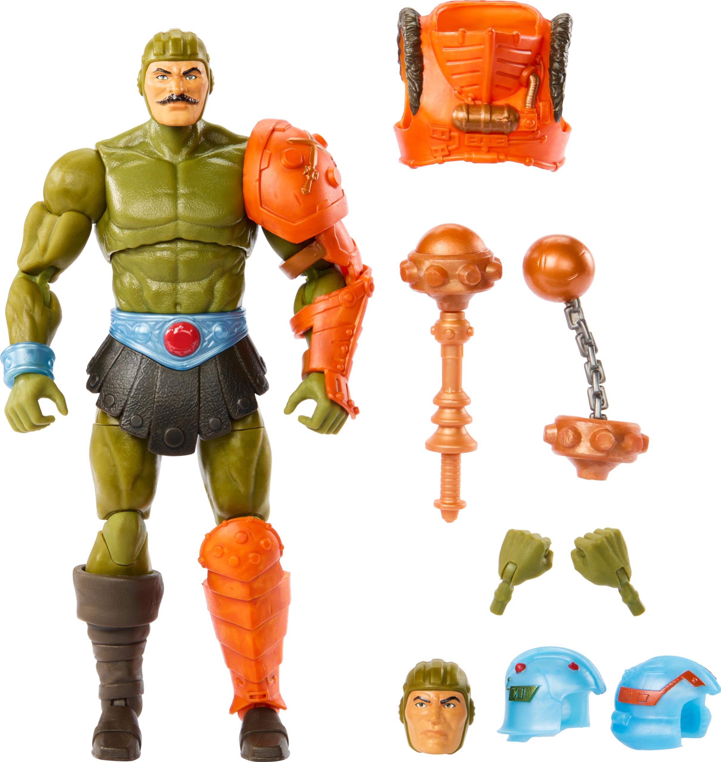 Masters of the Universe Masterverse Man-At-Arms figure front view for display and posing.