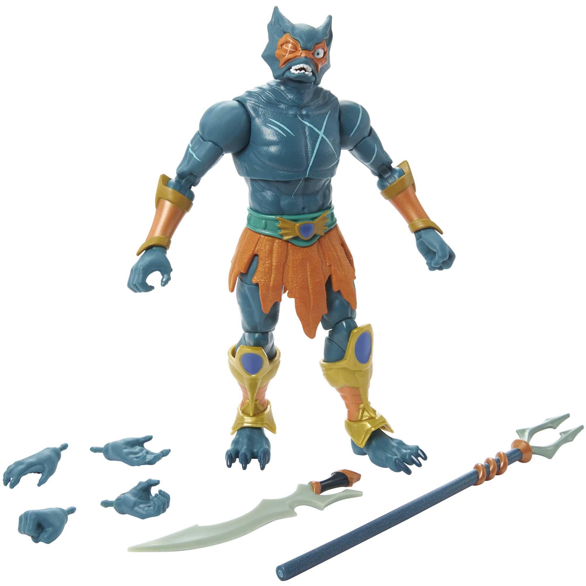 Masters of the Universe Mer-Man display base keeps figures steady on shelves.