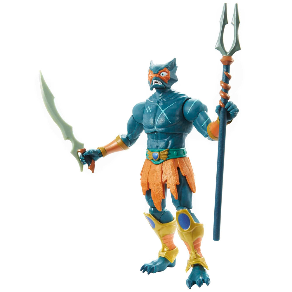 Masters of the Universe Mer-Man swappable hands expand action posing options.