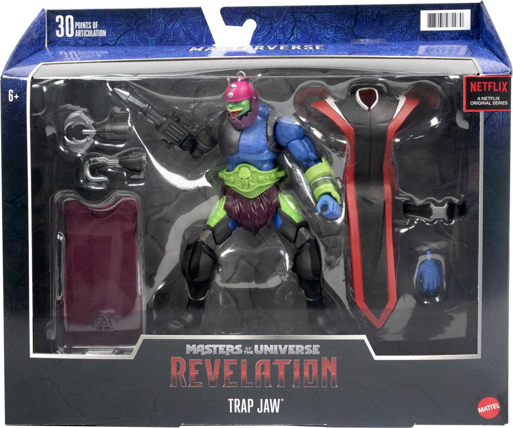 Seven-inch Trap Jaw figure ready for shelf display and gifting