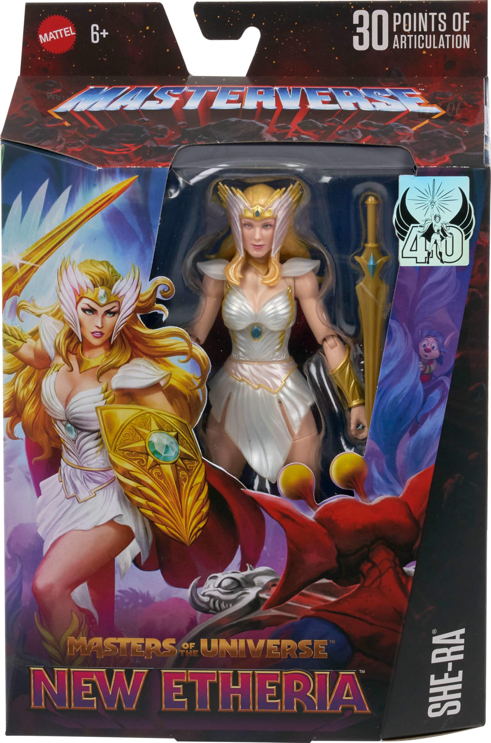 She-Ra New Etheria figure with shield and sword for action poses.