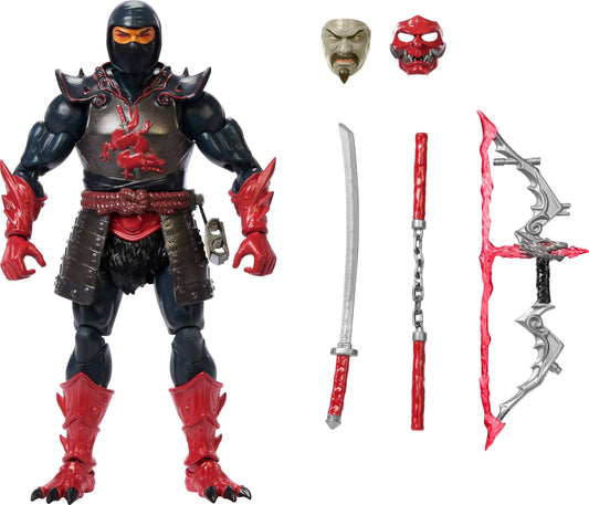Masters of the Universe Ninjor armor detail for dynamic display poses