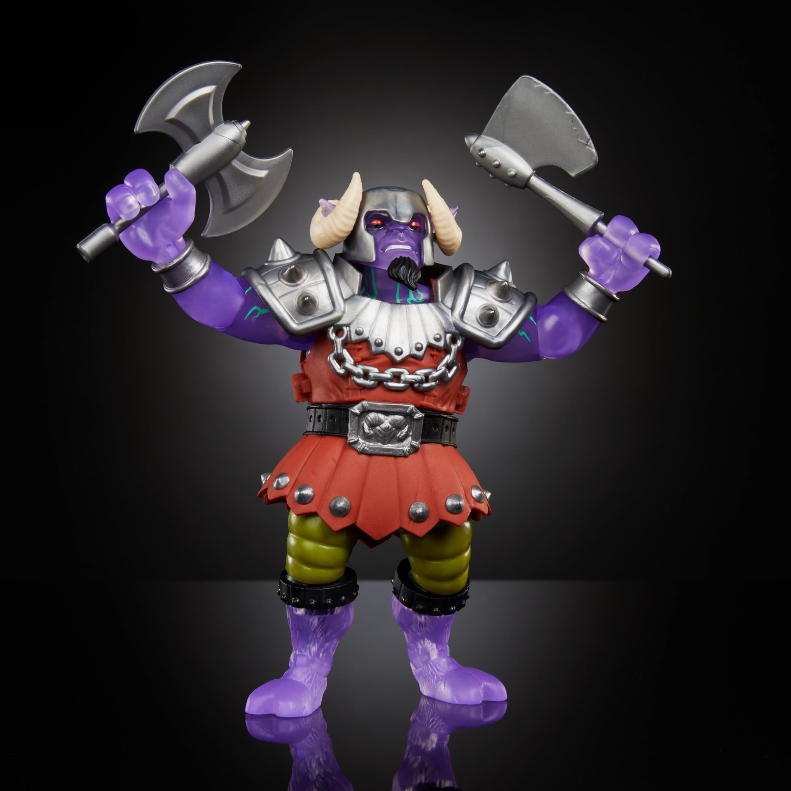 Removable armored tunic on the Ram Man figure for customizable display.