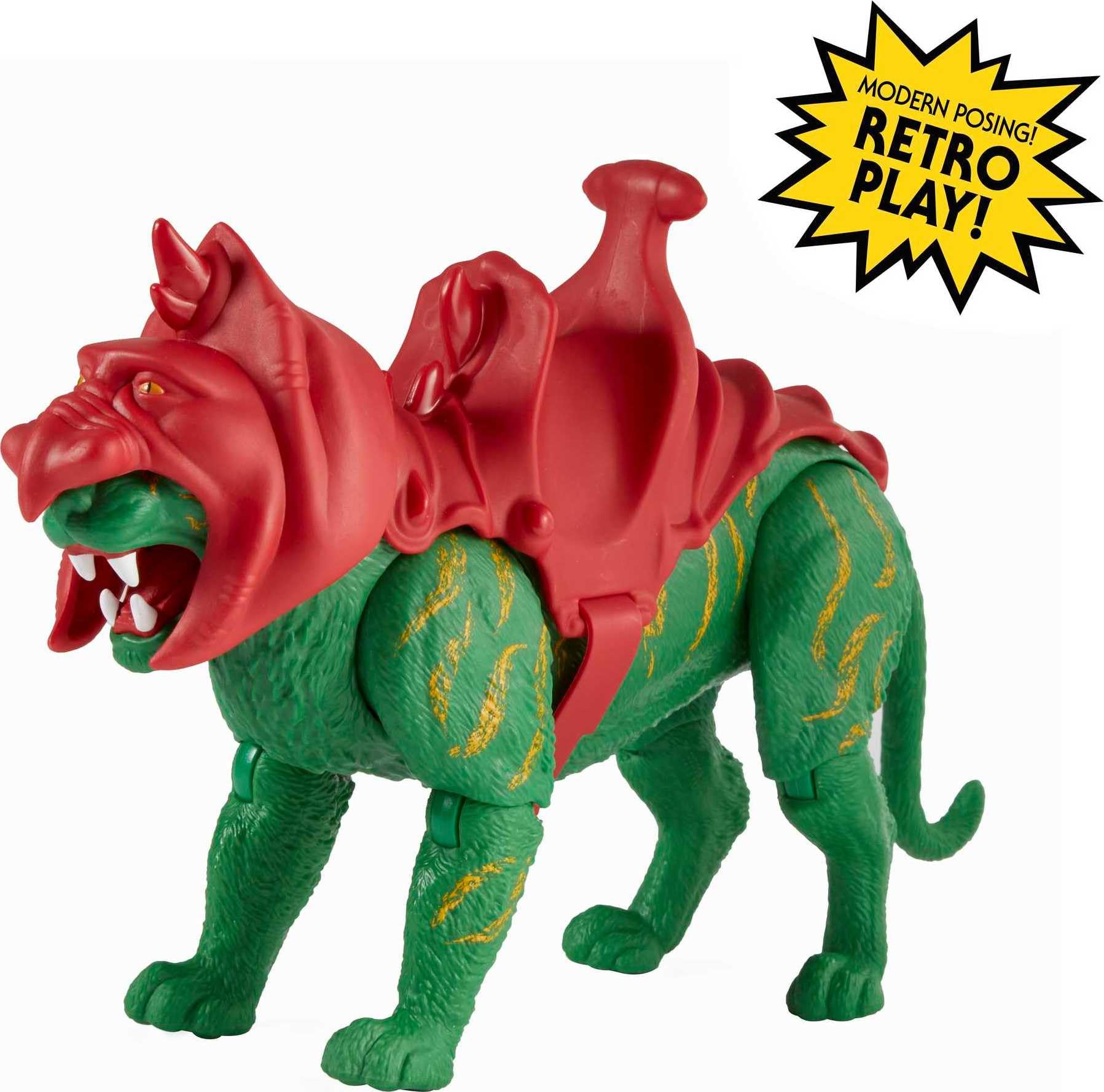 Masters of the Universe Origins Battle Cat 12-joint poseability supports dynamic storytelling