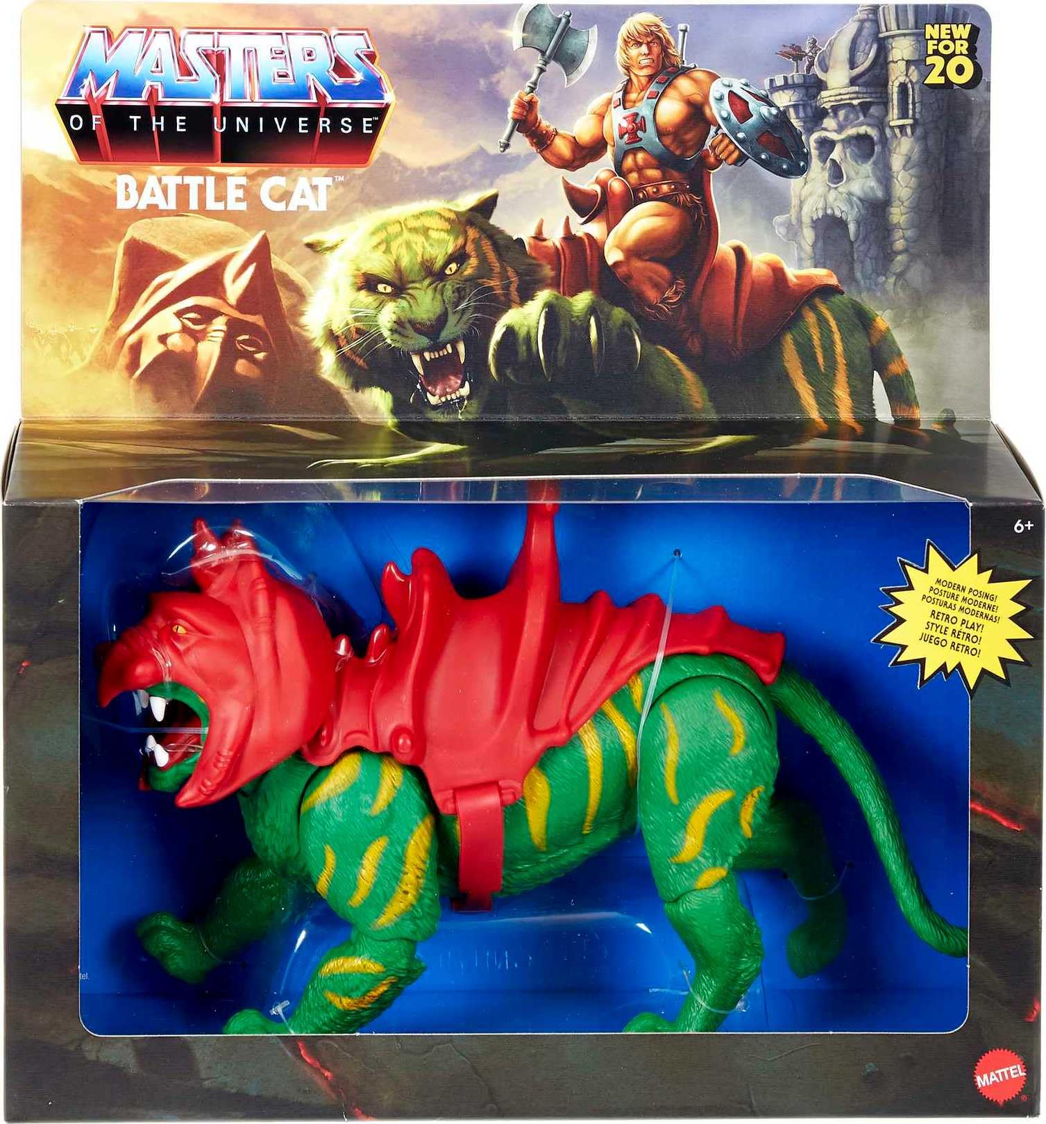 Masters of the Universe Origins Battle Cat compatible with 5.5-in MOTU figures for display