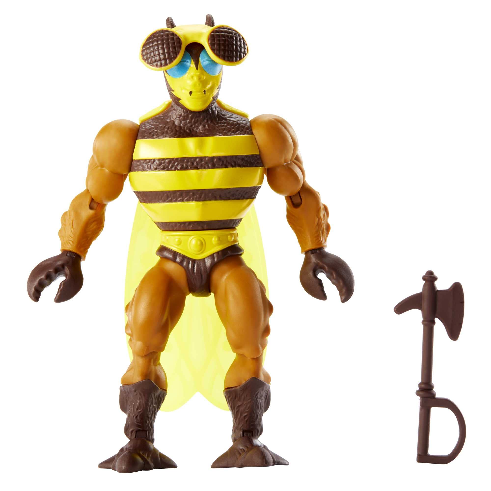 Masters of the Universe Origins Buzz-Off figure, front view, ideal compact display piece