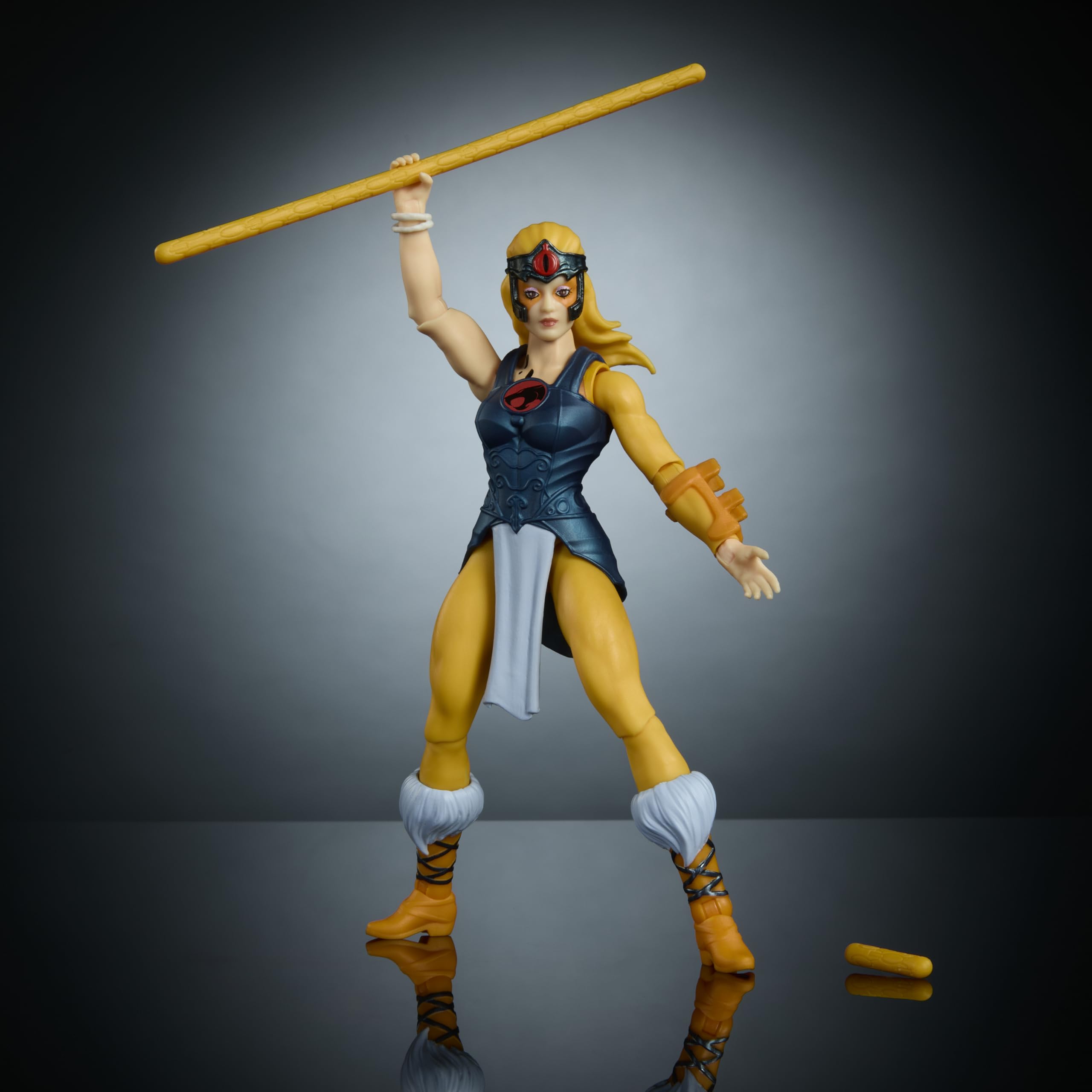 Masters of the Universe Origins Cheetara armor piece removable for customized outfits.