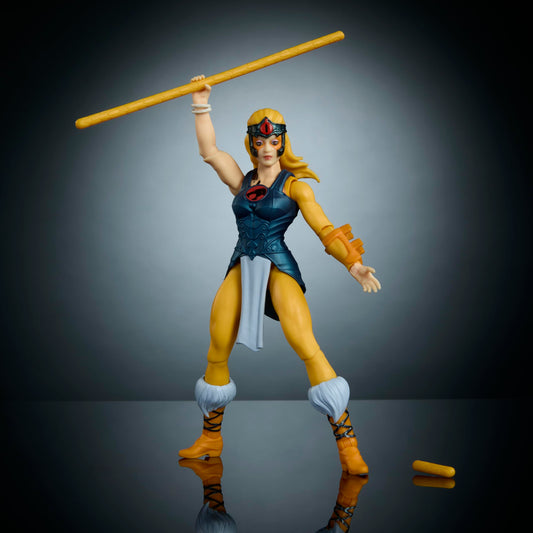 Masters of the Universe Origins Cheetara armor piece removable for customized outfits.
