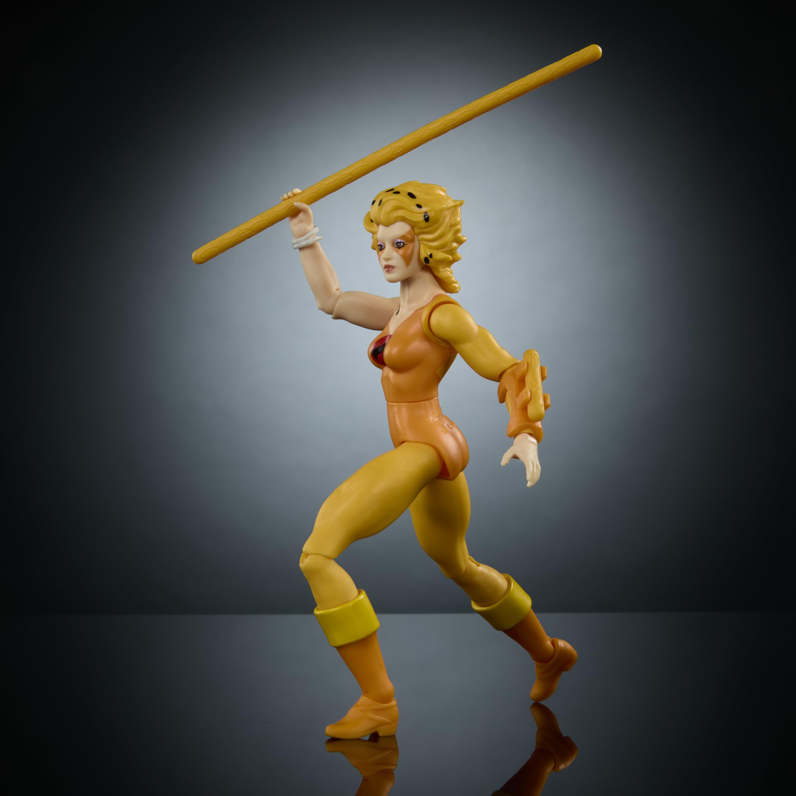 Masters of the Universe Origins Cheetara interchangeable hair options.