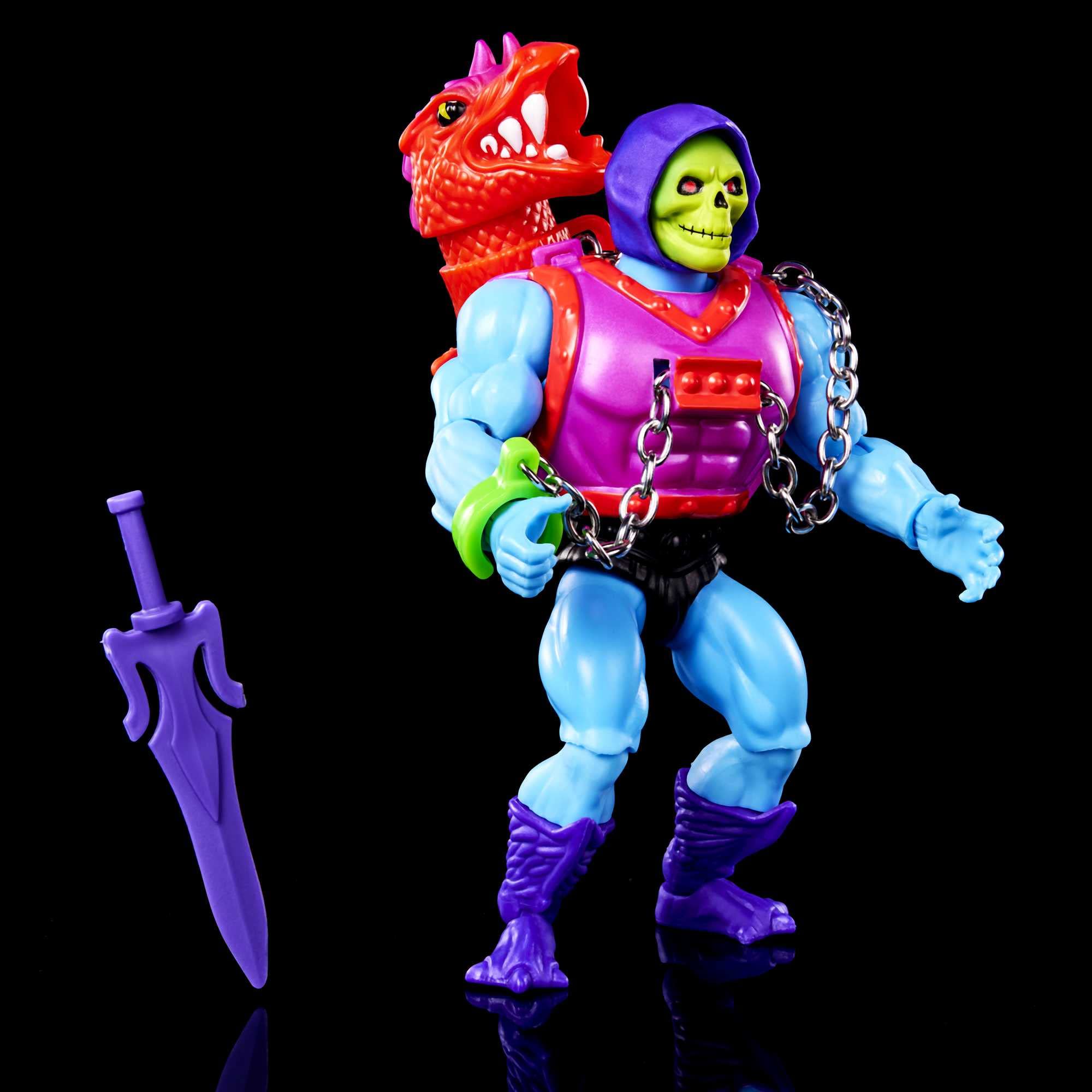Retro packaging with mini-comic enhances nostalgia and display value for MOTU collectors.