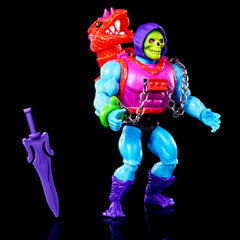 Retro packaging with mini-comic enhances nostalgia and display value for MOTU collectors.