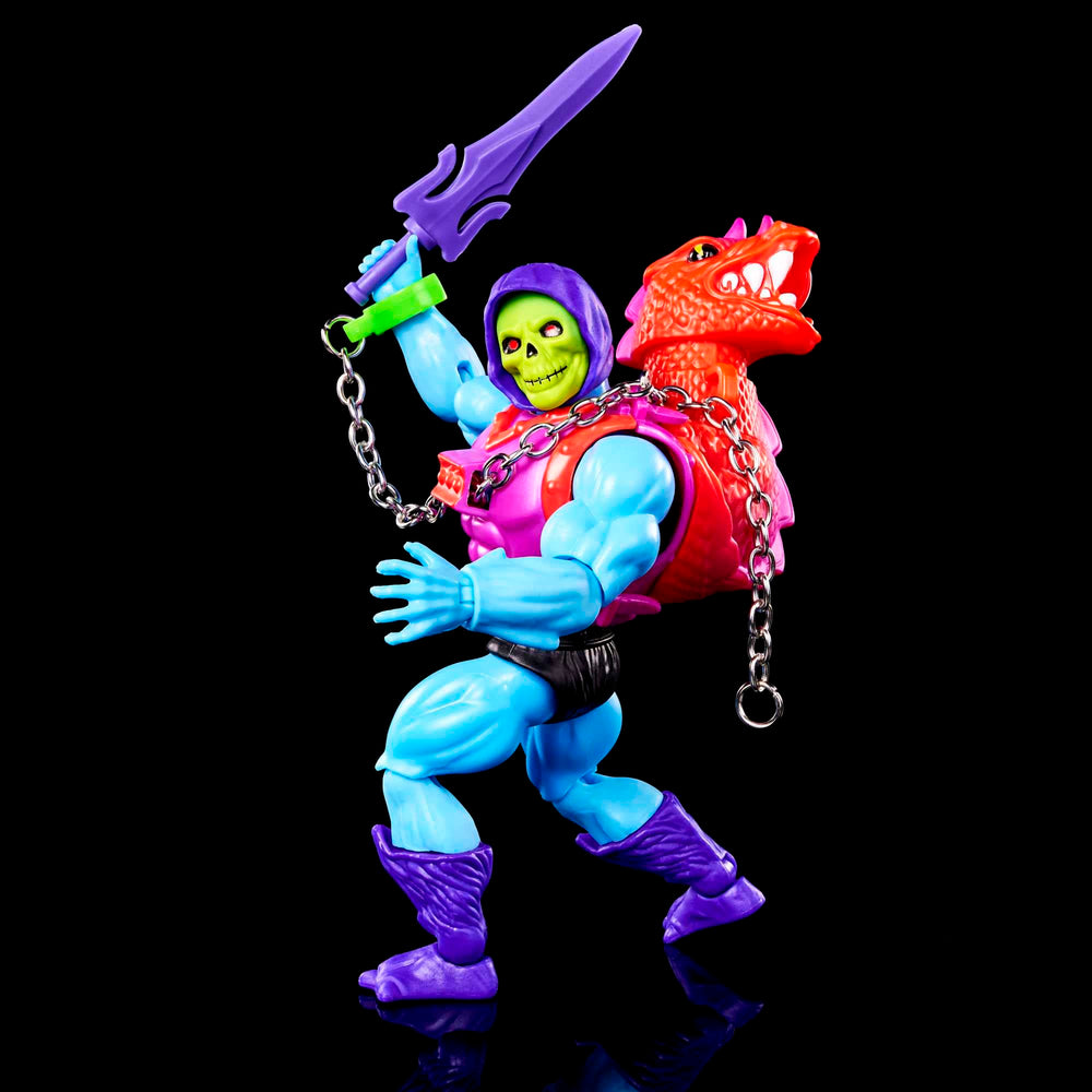 Skeletor with weapons and armor from Masters of the Universe Origins for epic setup.