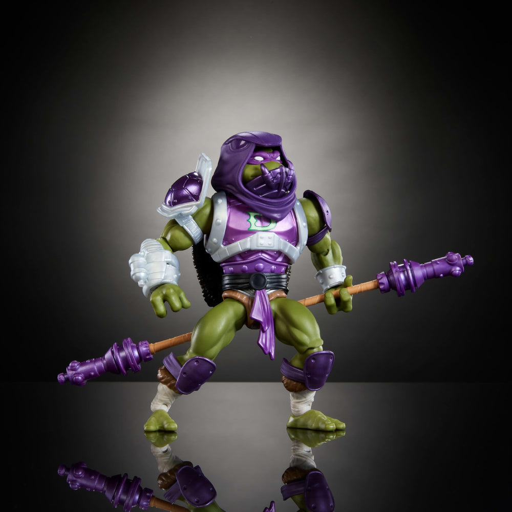 Donatello wearing removable disguise for versatile display options.