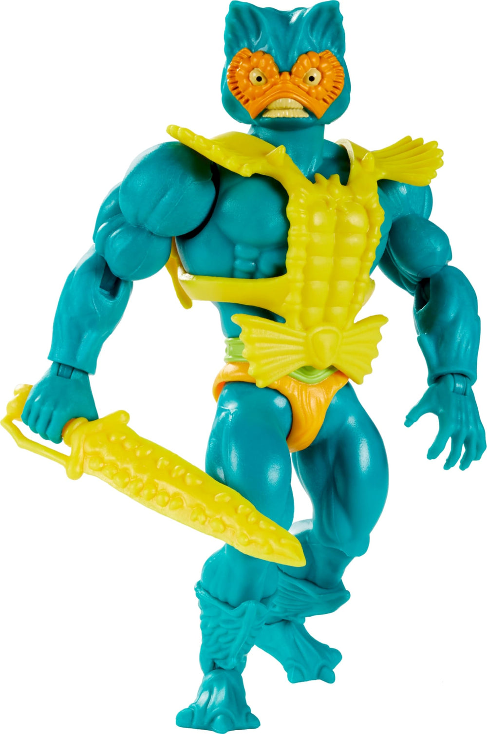 Masters of the Universe Origins Mer-Man with removable harness enables dynamic poses