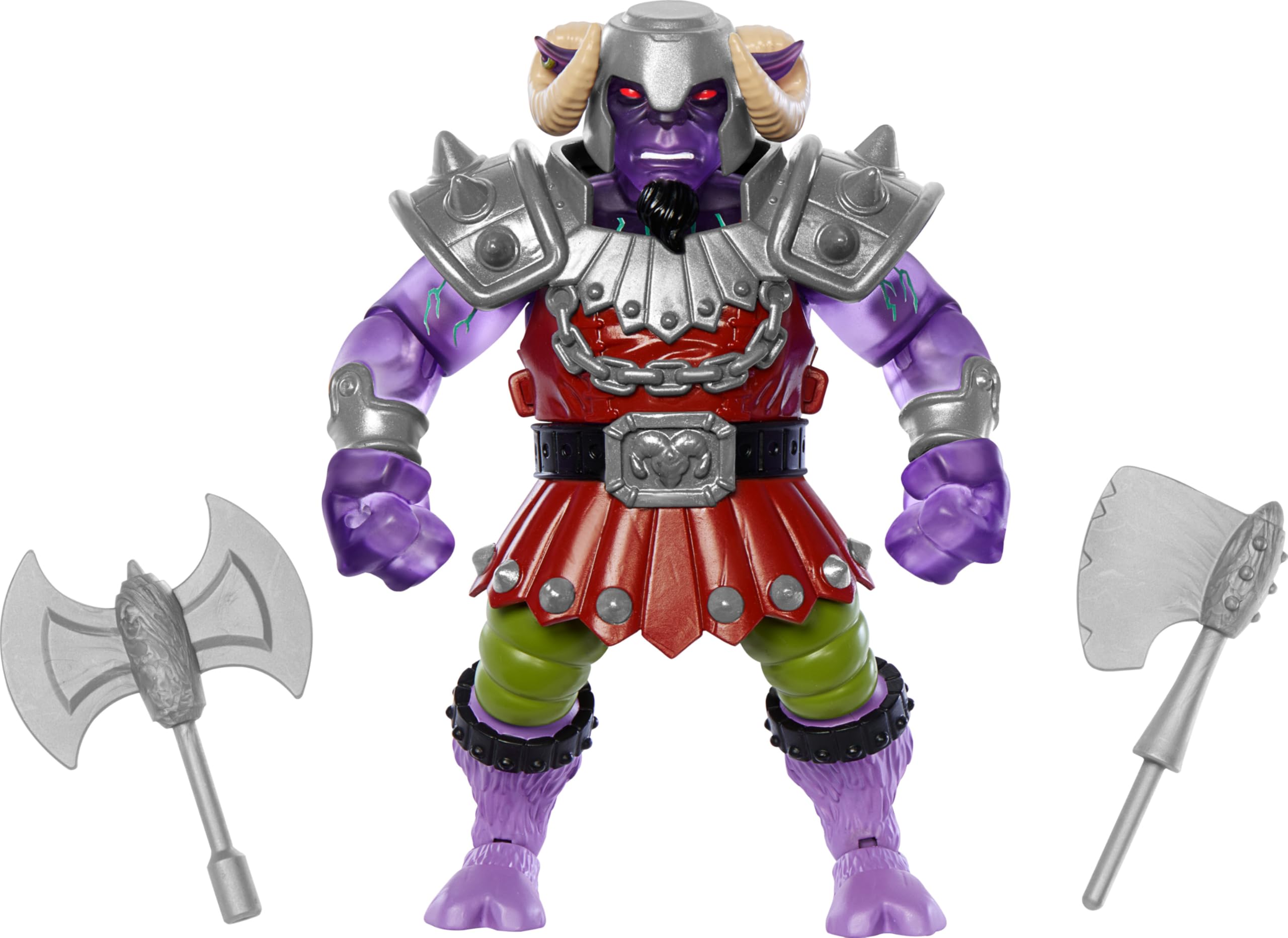 Masters of the Universe Origins Ram Man mutated in ooze for dramatic display and enhanced poseability.