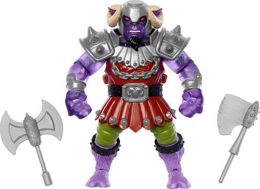 Masters of the Universe Origins Ram Man mutated in ooze for dramatic display and enhanced poseability.