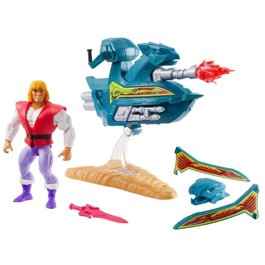 Masters of the Universe Origins Skysled side view showing battle-ready modular design.