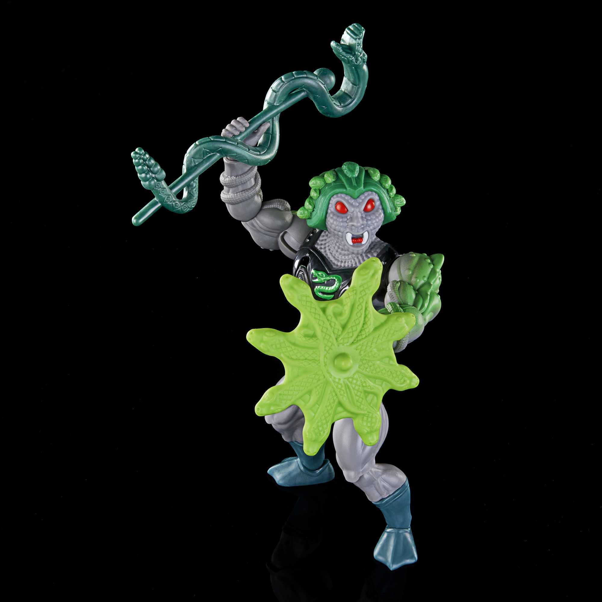 Masters of the Universe Origins Snake Face poseability showcase for dynamic action