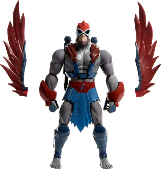 Masters of the Universe Origins Stratos with wing attachments for dramatic flight poses.