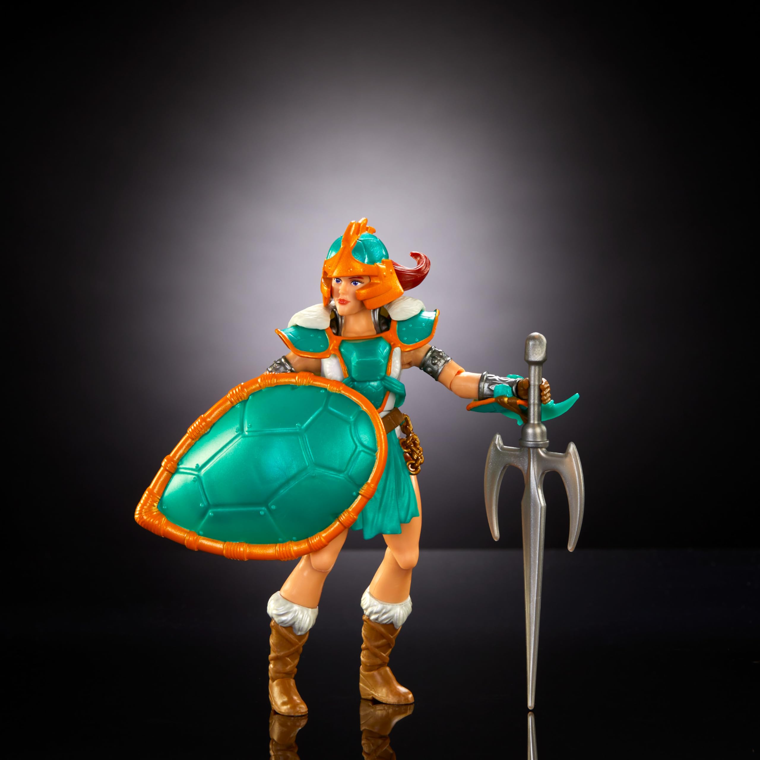 Helmeted Teela with removable armor pieces for swap-and-share play.