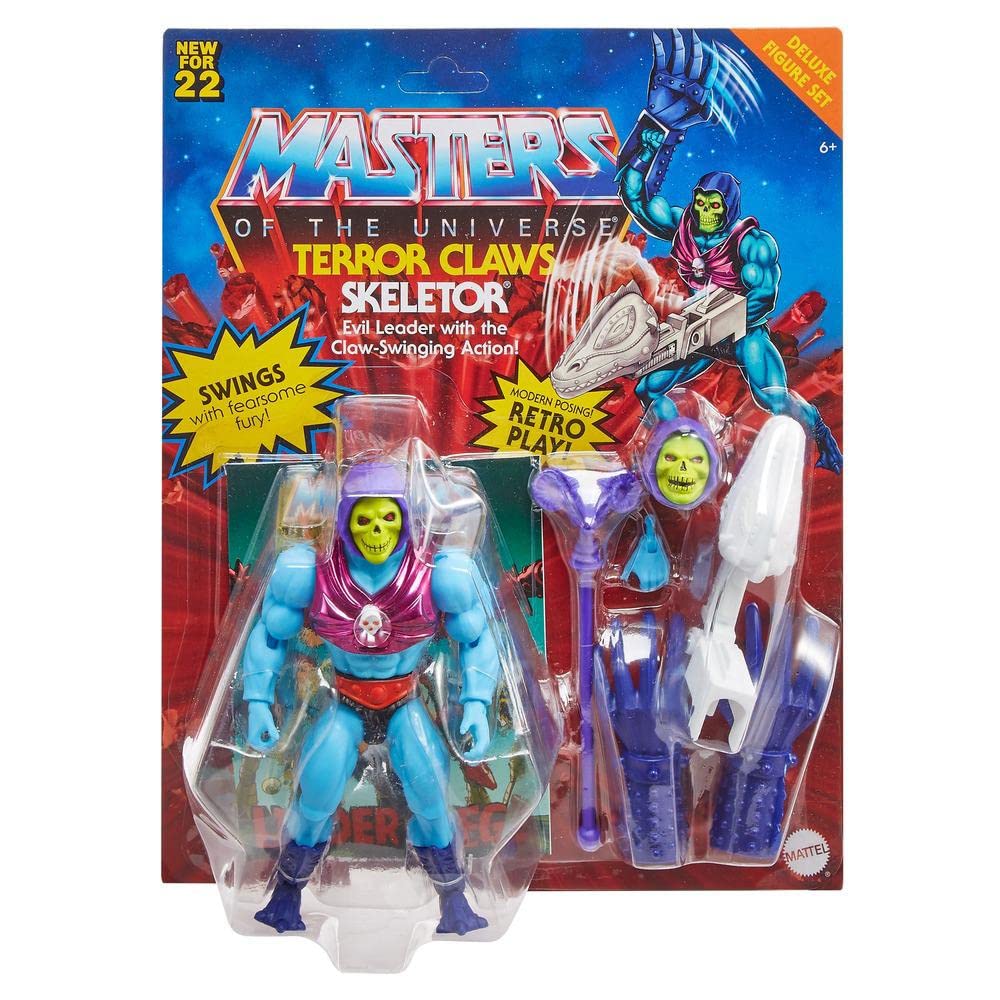 Masters of the Universe Origins Terror Claws Skeletor 16 articulation points enable bold poses.