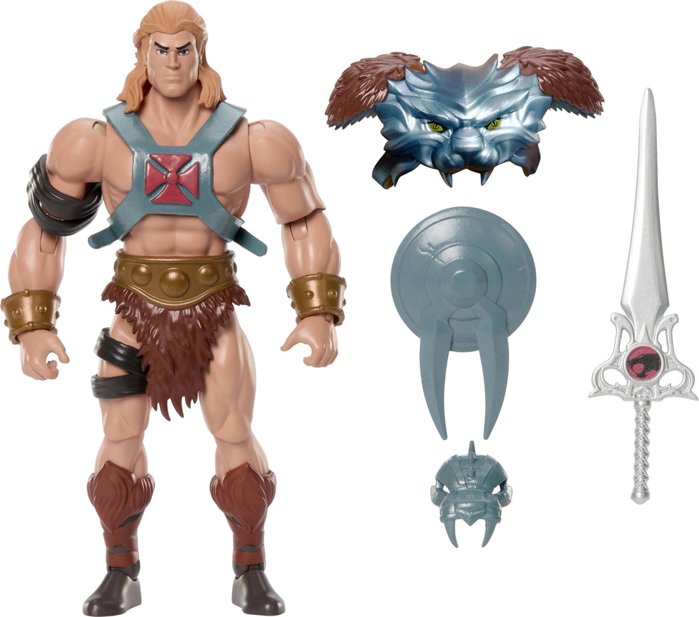Masters of the Universe He-Man armor-on pose highlights removable armor options for display.