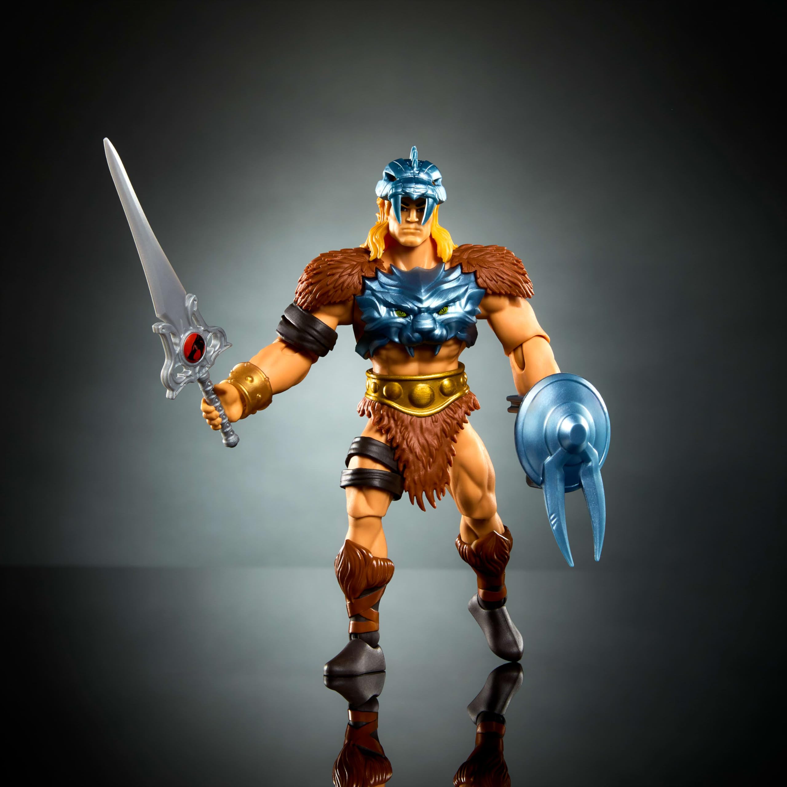Masters of the Universe He-Man power-sword close-up shows dramatic action-ready detail.