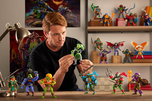 Masters of the Universe Origins He-Man Stealth Ninja demonstrating articulated pose options.