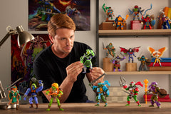 Masters of the Universe Origins He-Man Stealth Ninja demonstrating articulated pose options.