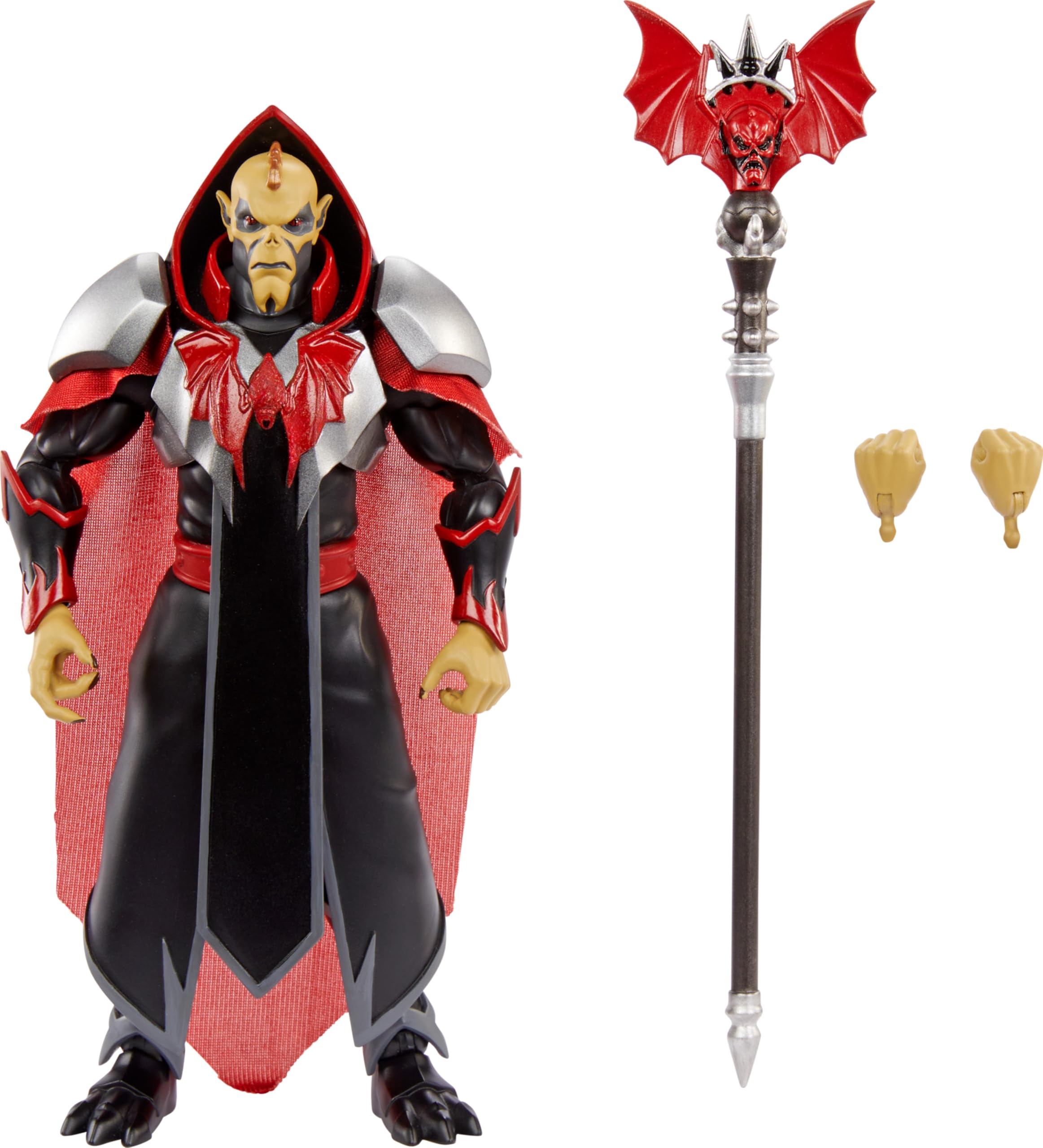 Masters of the Universe Hordak deluxe figure with soft cape for dynamic display and posing.