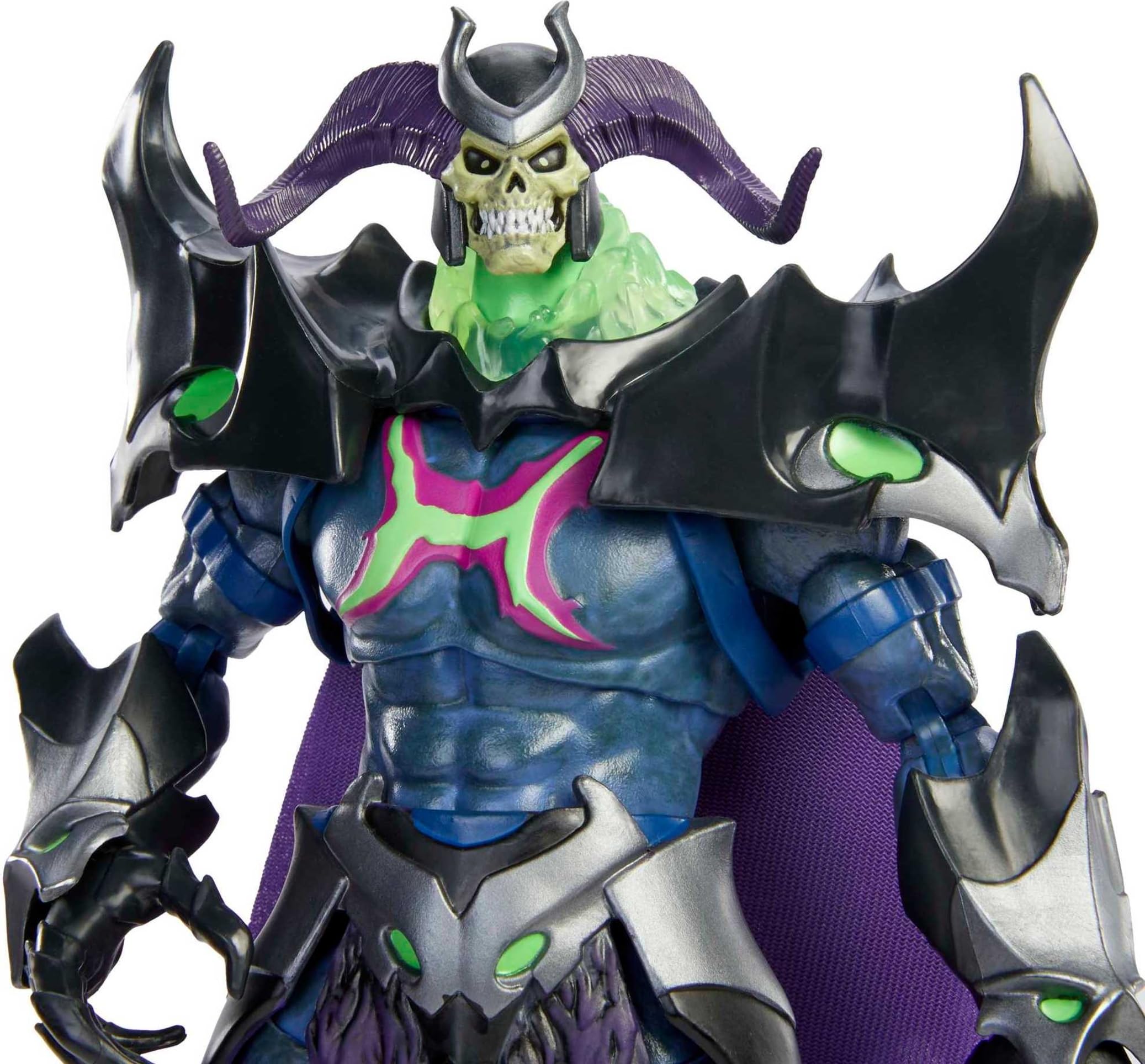 Nine-inch Skelegod ready for heroic shelf posing and reenactments.
