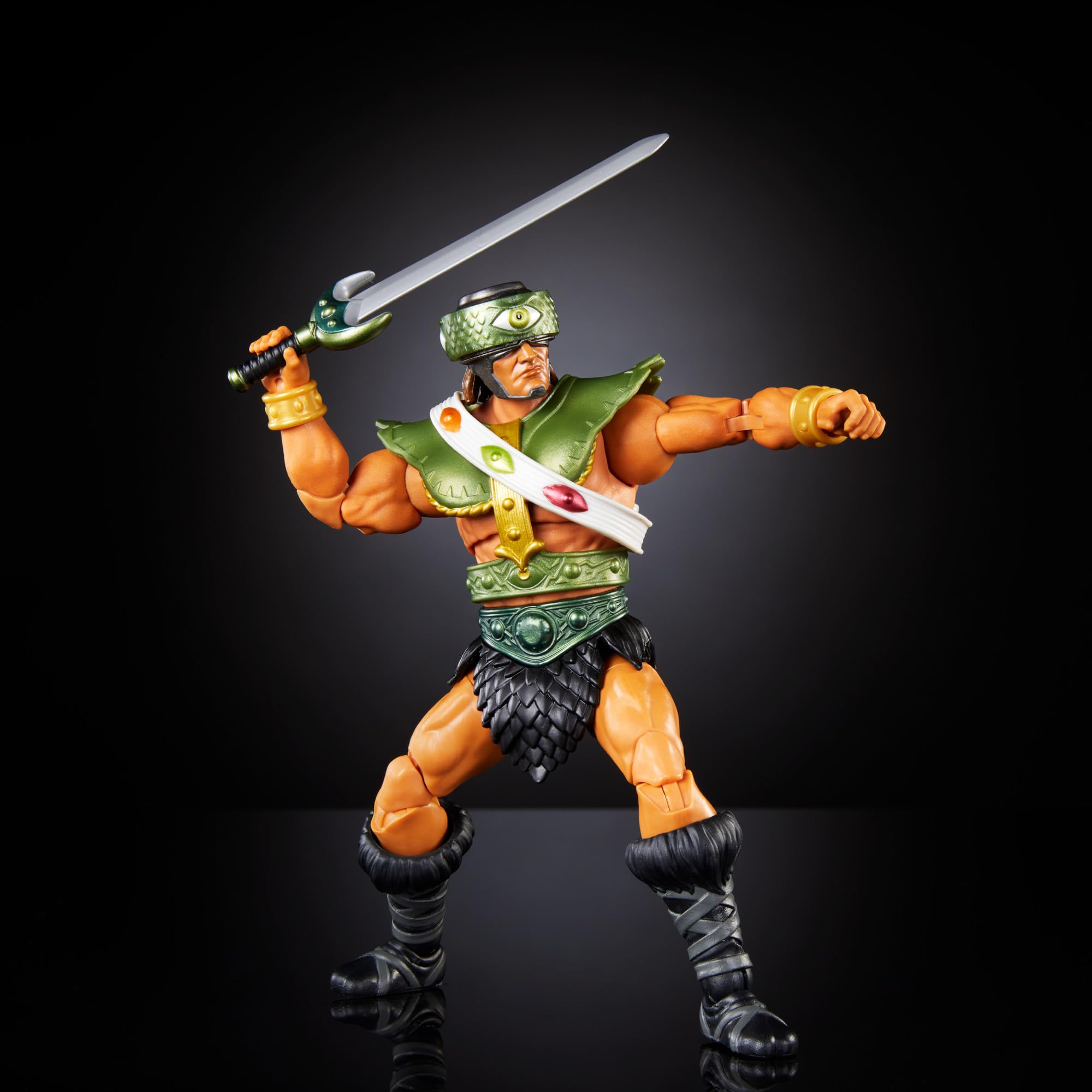Removable chest armor reveals detailed cross-body belt and silhouette.