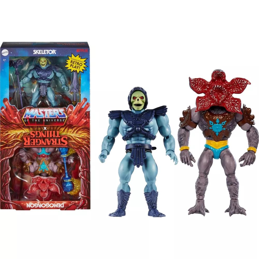 Masters of the Universe X Stranger Things 2-pack hero shot for display and collection
