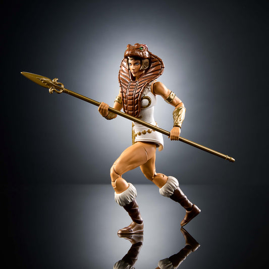 Teela with removable cobra hood offering customizable New Eternia styling.