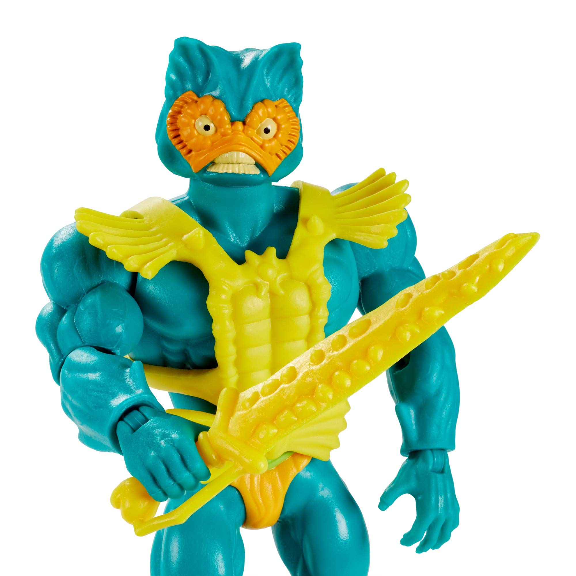 Mer-Man 5.5 in figure in action pose highlighting flexible articulation for battle display