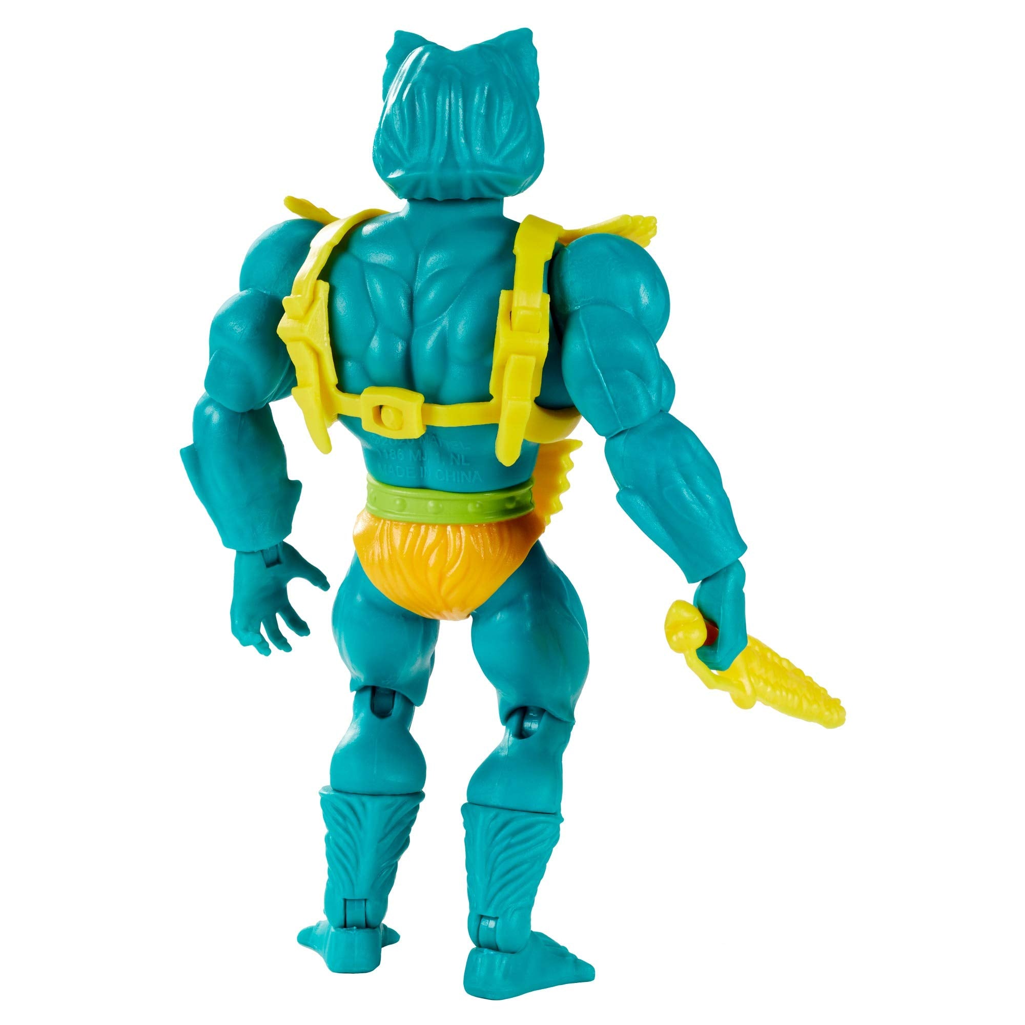 Retro packaging of Mer-Man figure honoring MOTU heritage