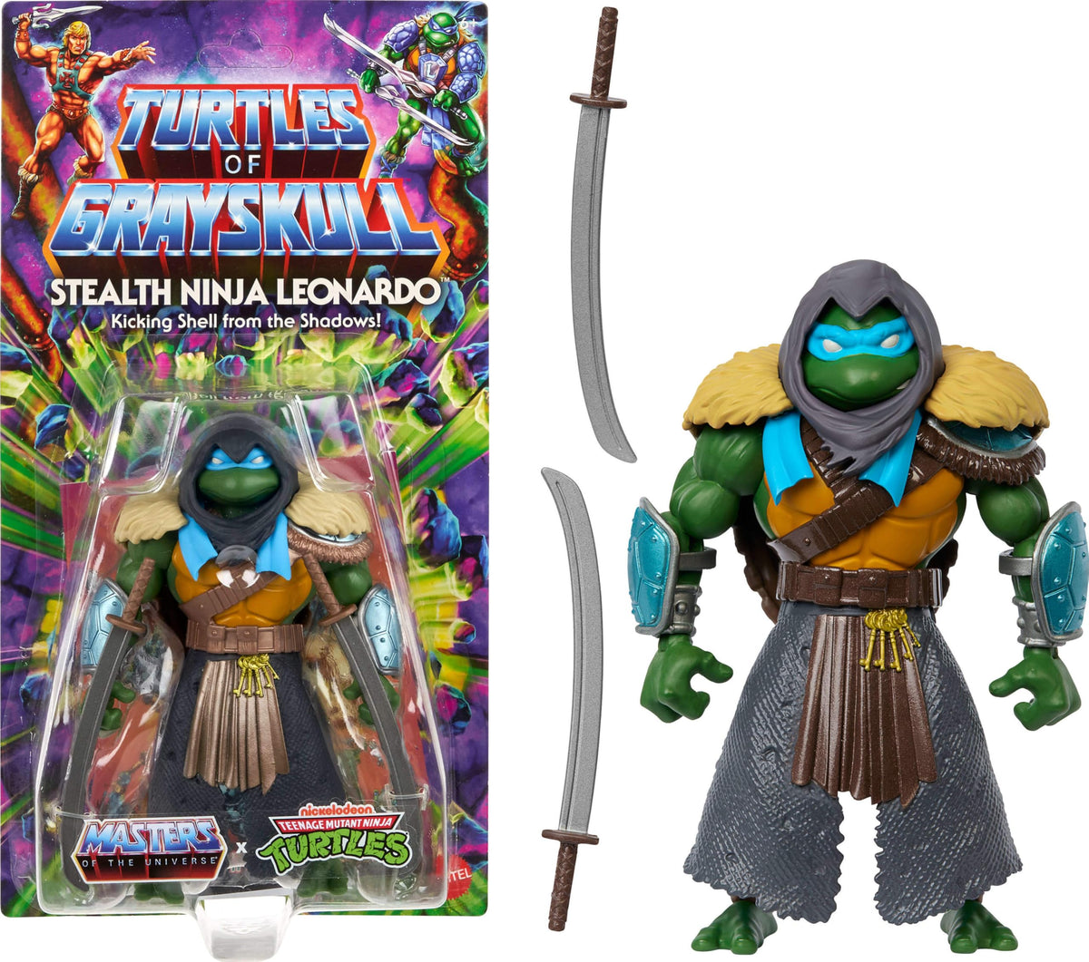 Masters of the Universe Origins Leonardo Stealth Ninja front view for display and collection