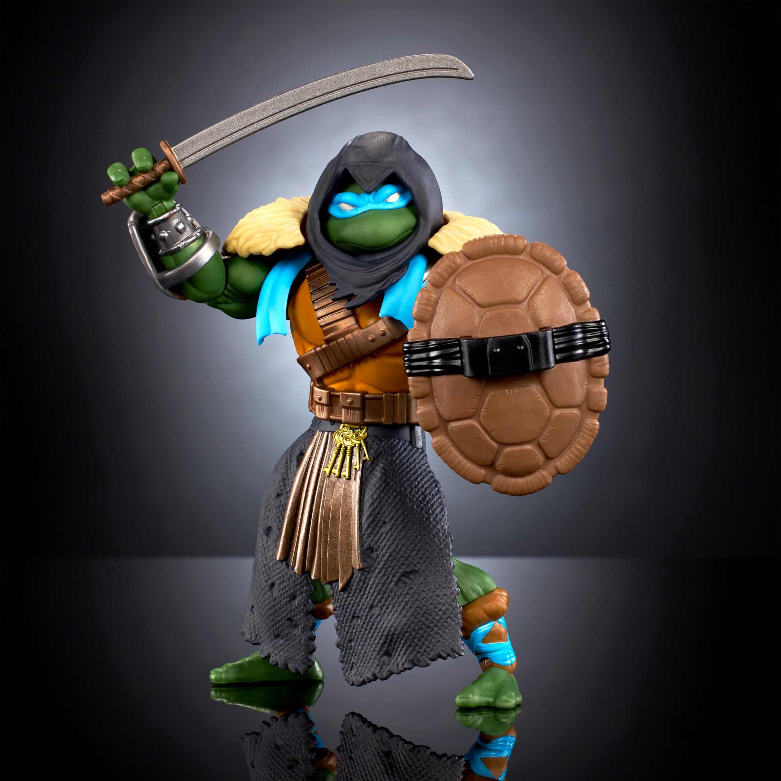 Masters of the Universe Origins Leonardo turtle shell shield used as a shield for display