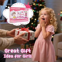 Mastom pink kitchen makes a versatile gift for ages 3–8.