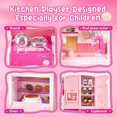 Mastom kitchen accessories include pots, pans, and utensils for endless pretend meals.