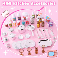 Mastom kitchen playset spice shelf and cups add cozy kitchen rituals.