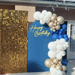 MASTRON balloon arch backdrop decor with glitter gold letters