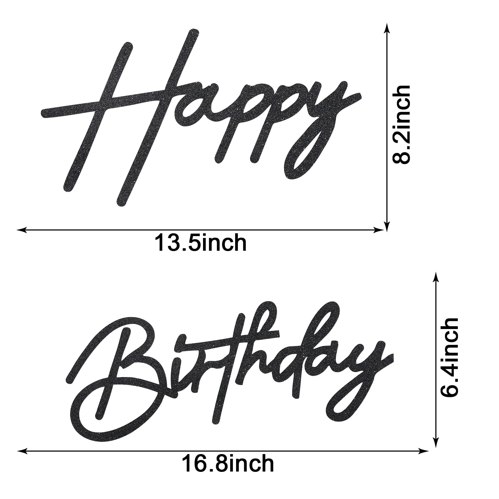 MASTRON Happy Birthday letters in black felt for stylish wall decor