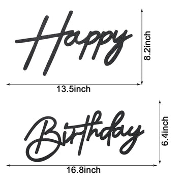 MASTRON Happy Birthday letters in black felt for stylish wall decor