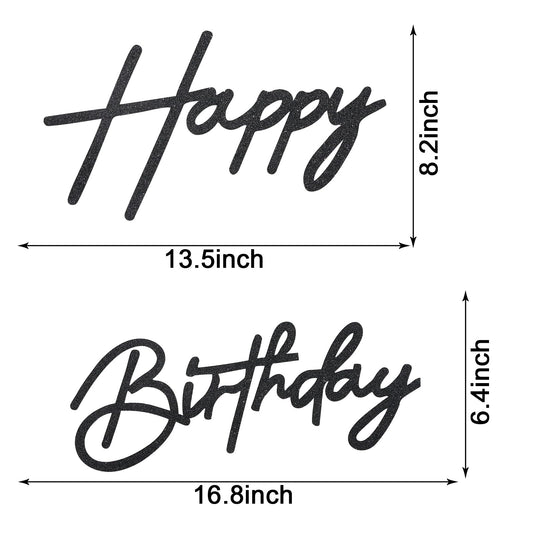 MASTRON Happy Birthday letters in black felt for stylish wall decor
