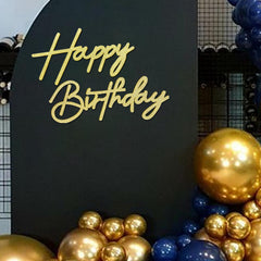 MASTRON Happy Birthday sign glitter gold felt for elegant backdrops